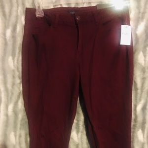 Burgundy jeggings